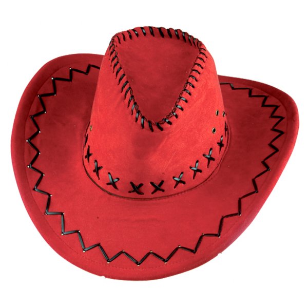 Αποκριάτικο Αξεσουάρ Καπέλο Cowboy Suede Κόκκινο